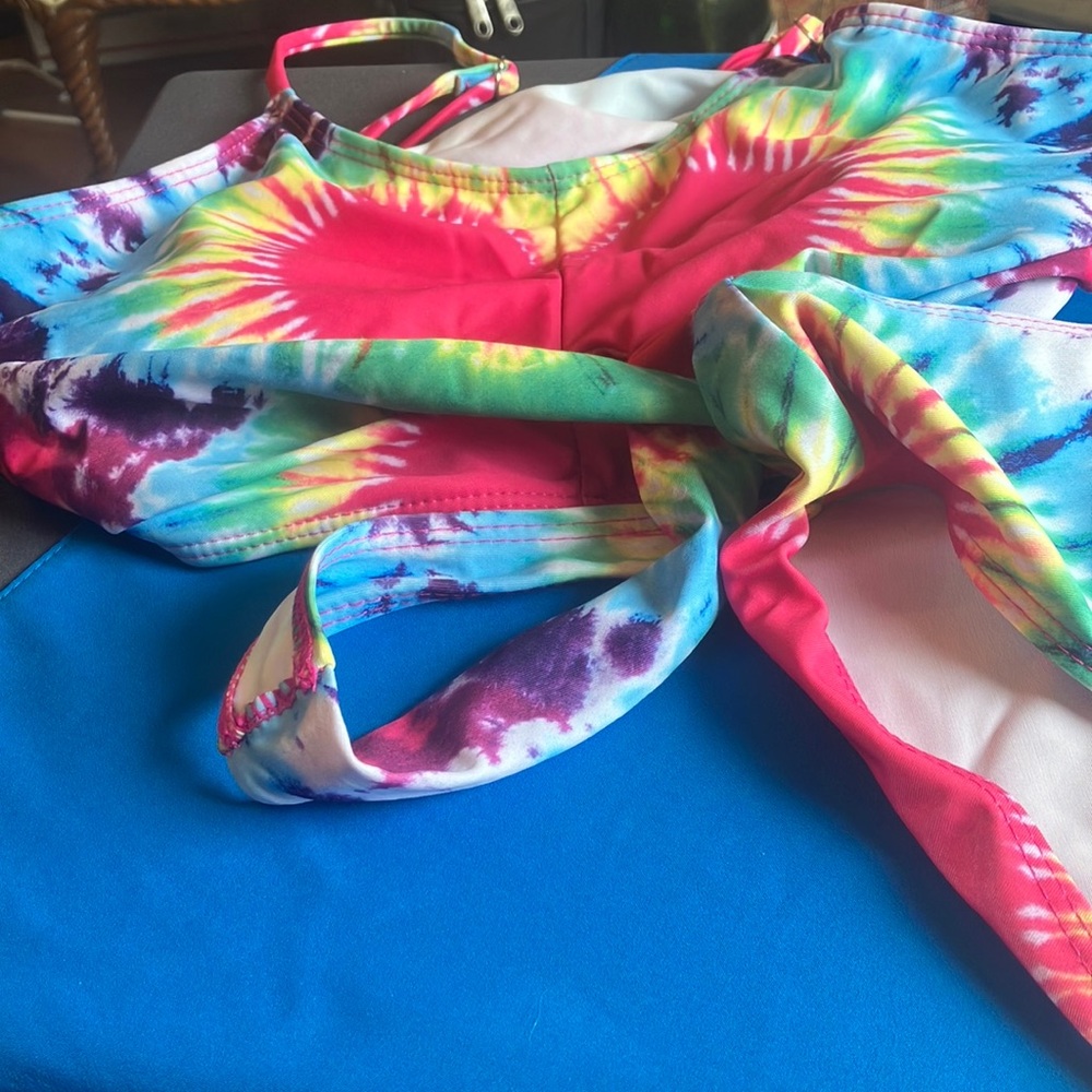 FINAL MARKDOWN Girls SHEIN Vibrant Tie-Dye Swimsuit 14